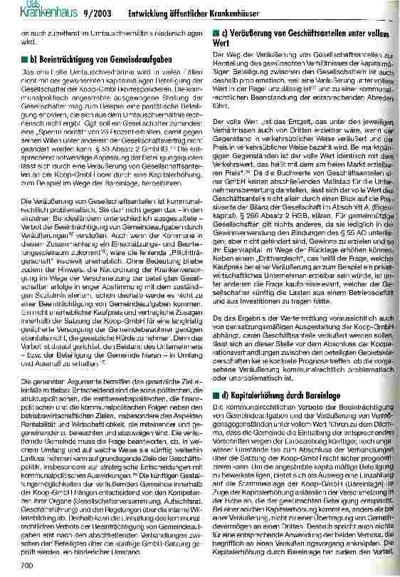 Vorschauseite 3: Verschmelzung oder Veräußerung öffentlicher Krankenhäuser? Aspekte des Kommunal-, des Gesellschaftsund des Vergaberechts