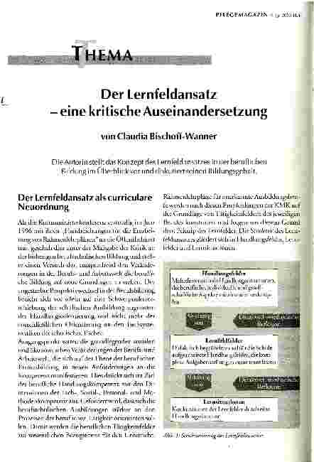 Vorschauseite 1: Der Lernfeldansatz - eine kritische Auseinandersetzung