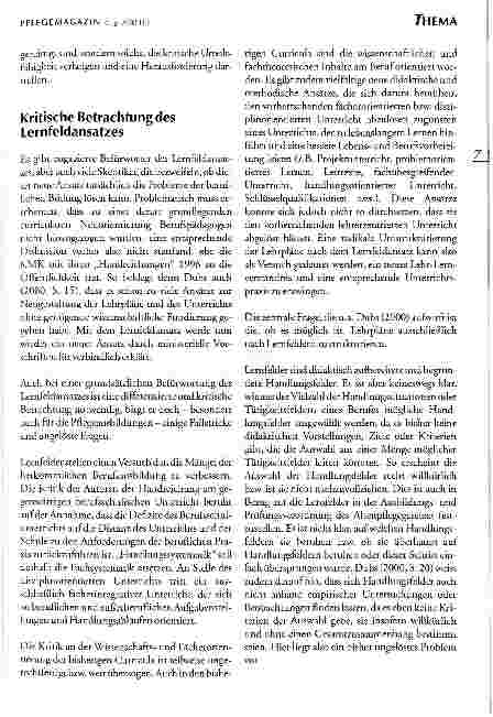 Vorschauseite 4: Der Lernfeldansatz - eine kritische Auseinandersetzung