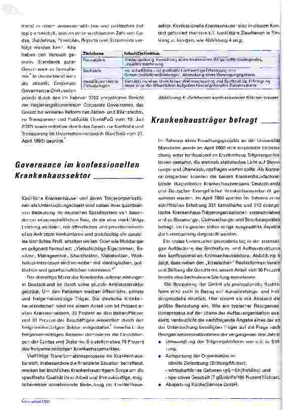 Vorschauseite 4: Governance im Nonprofit-Bereich Ein Forschungsprojekt über konfessionelle Krankenhausorganisationen