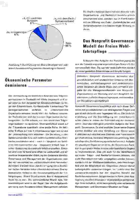 Vorschauseite 6: Governance im Nonprofit-Bereich Ein Forschungsprojekt über konfessionelle Krankenhausorganisationen