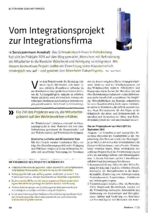 Vorschauseite 1: Vom Integrationsprojekt zur Integrationsfirma