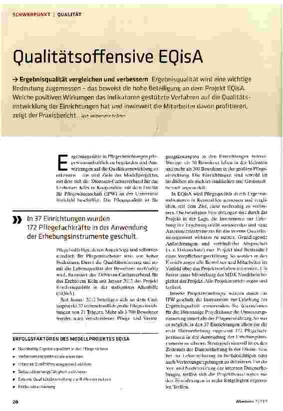 Vorschauseite 1: Qualitätsoffensive EQisA