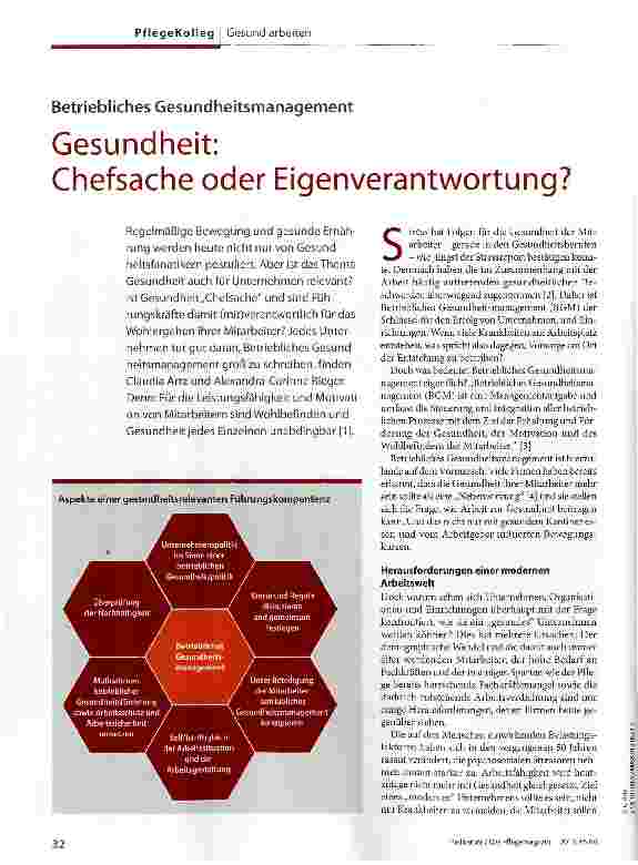 Vorschauseite 1: Gesundheit: Chefsache oder Eigenverantwortung?