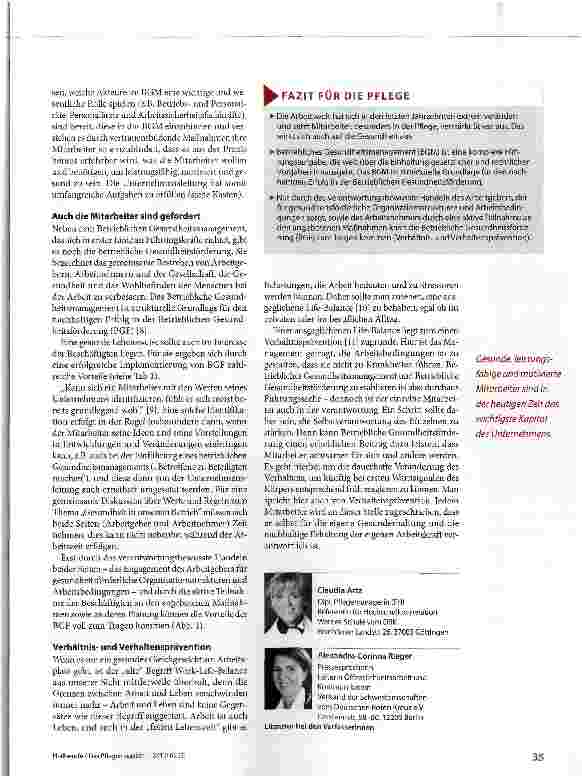 Vorschauseite 4: Gesundheit: Chefsache oder Eigenverantwortung?