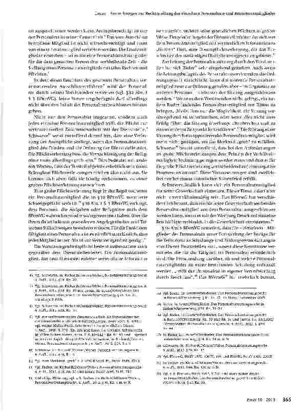 Vorschauseite 2: Anmerkungen zur Rechtsstellung der einzelnen Personalratsund Betriebsratsmitglieder