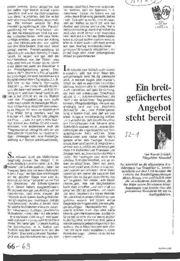 Vorschauseite 4: Freizeitgestaltung in Altenu. Pflegeheimen