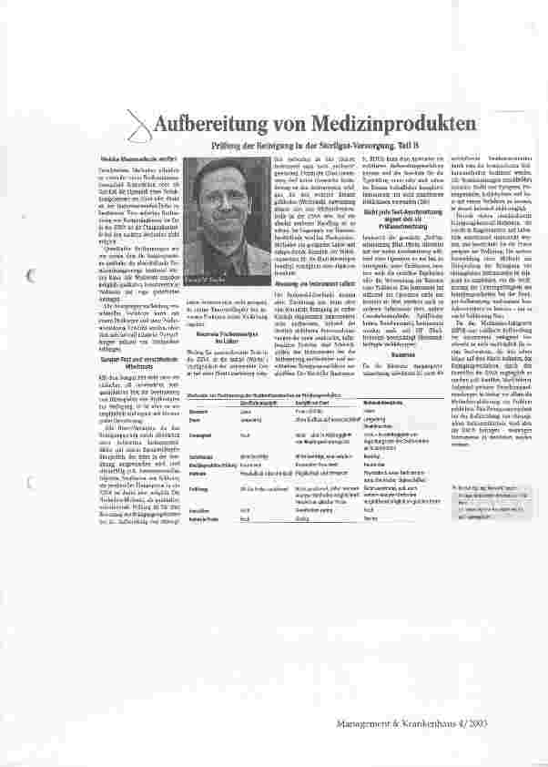 Vorschauseite 1: Aufbereitung von Medizinprodukten Prüfung der Reinigung in der Sterilgut-Versorgung, Teil B