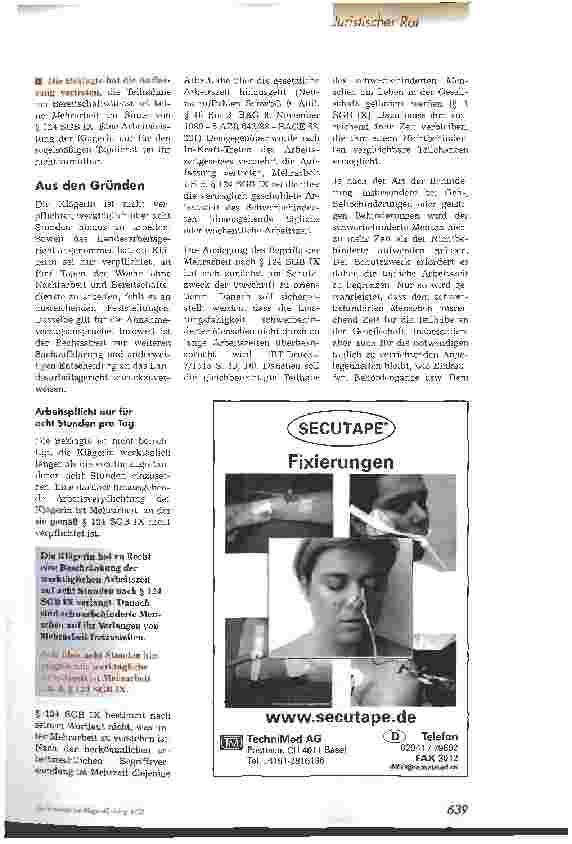 Vorschauseite 2: Schwerbehinderte müssen nicht mehr als 8 Stunden pro Tag arbeiten!
