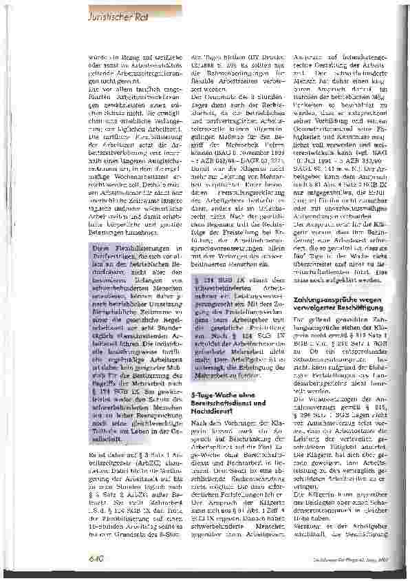 Vorschauseite 3: Schwerbehinderte müssen nicht mehr als 8 Stunden pro Tag arbeiten!