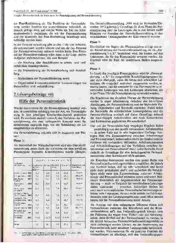 Vorschauseite 2: Personalstatistik als Instrument der Personalplanung und Pflegeverwaltung