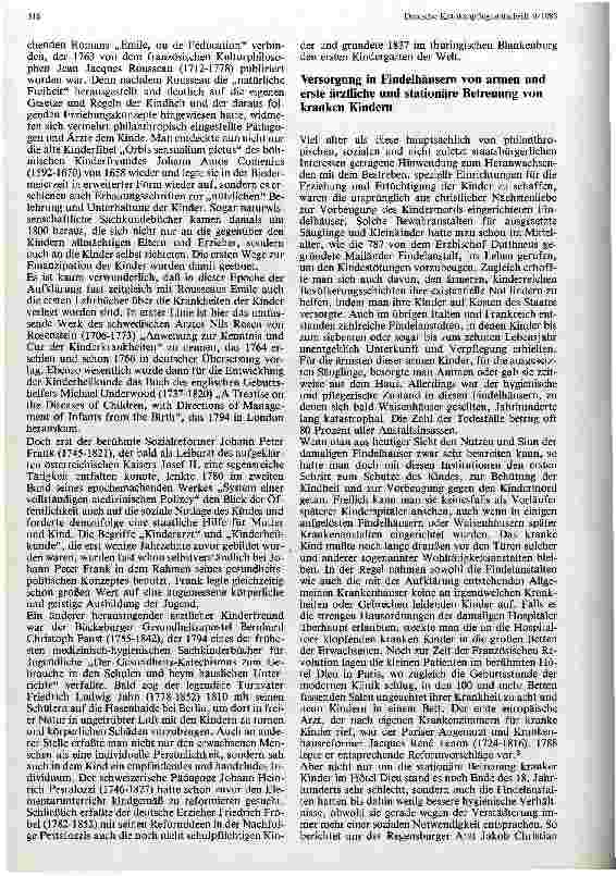 Vorschauseite 2: Der lange Weg zur Emanzipation des Kindes Zur historischen Entwicklung der Fürsorge um das kranke Kind