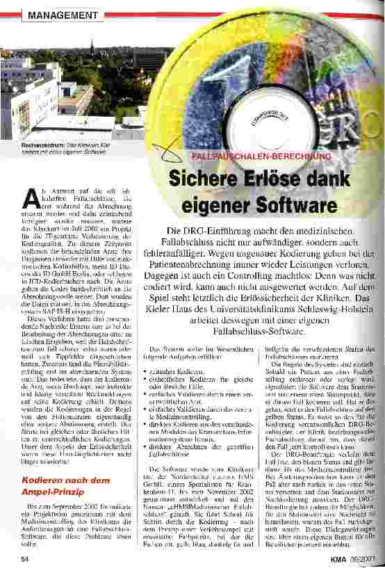 Vorschauseite 1: Sichere Erlöse dank eigener Software Fallpauschalen-Berechnung