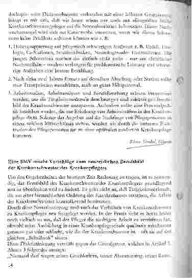 Vorschauseite 4: Überlegungen zum Berufsbild der Krankenschwester/pfleger Eine leitende Krankenschwester nimmt Stellung
