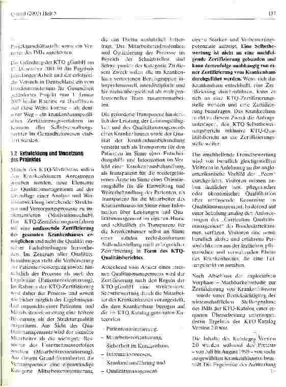Vorschauseite 2: Das krankenhausspezifische Zertifizierungsverfahren der Kooperation für Transparenz und Qualität im Krankenhaus (KTQ) Eine Verfahrensbeschreibung