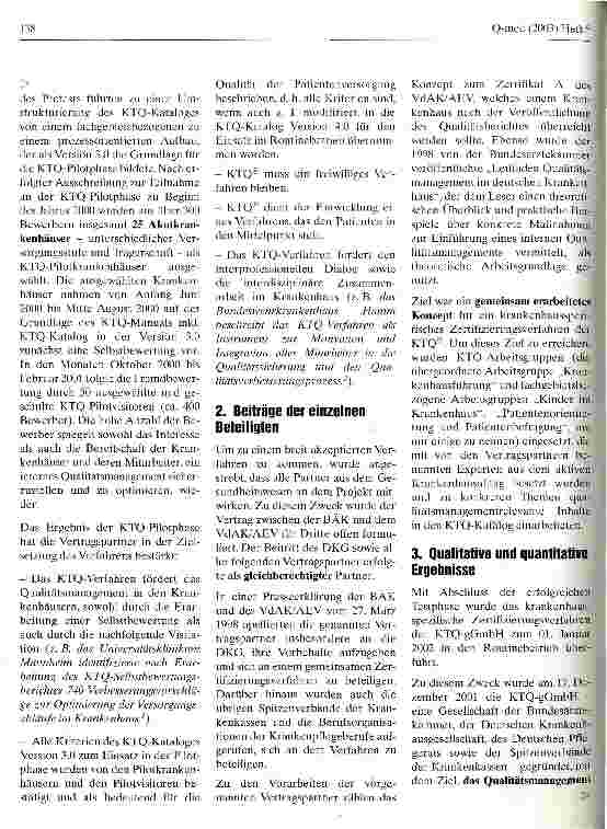 Vorschauseite 3: Das krankenhausspezifische Zertifizierungsverfahren der Kooperation für Transparenz und Qualität im Krankenhaus (KTQ) Eine Verfahrensbeschreibung