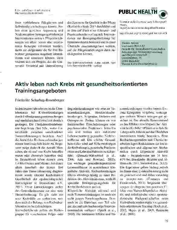 Vorschauseite 3: Zur Praxis der Bewegungsförderung in der stationären Langzeitversorgung
