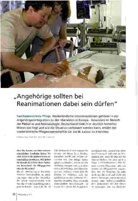 Vorschauseite 1: Angehörige sollten bei Reanimationen dabei sein dürfen