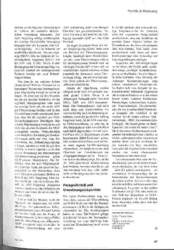 Vorschauseite 4: ASV-Konkretisierung -ein Großprojekt