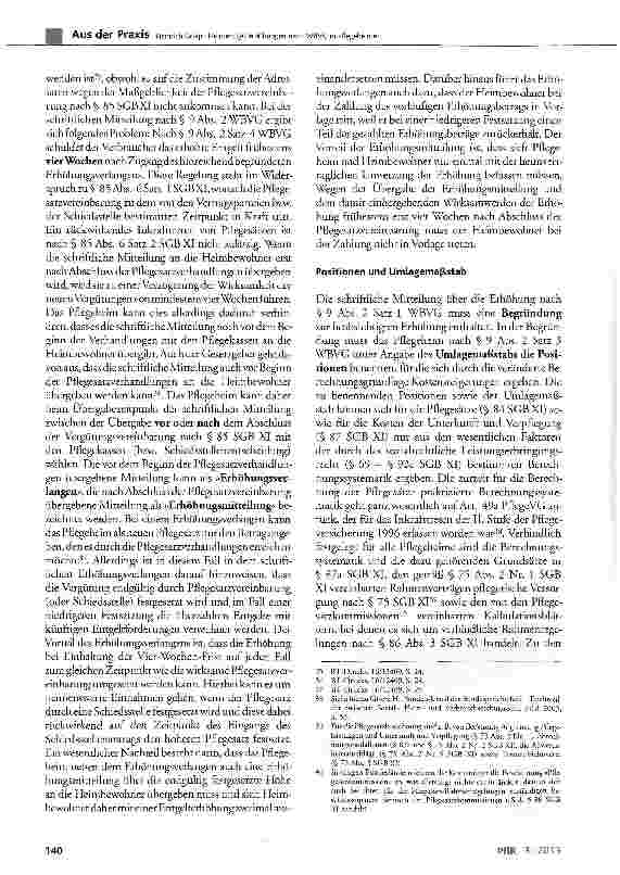 Vorschauseite 6: Heimentgelterhöhungen nach WBVG in Pflegeheimen