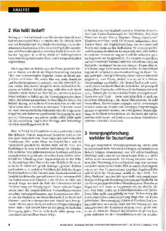 Vorschauseite 2: Wie viele und welche Ärzte braucht das Land?