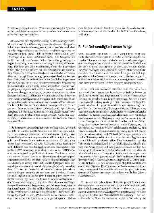 Vorschauseite 4: Wie viele und welche Ärzte braucht das Land?