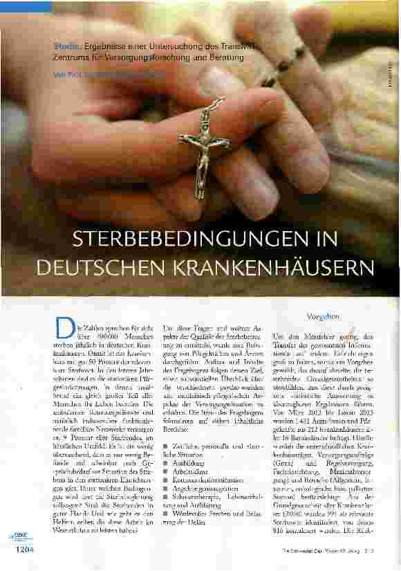 Vorschauseite 1: Sterbebedongungen in deutschen Krankenhäusern