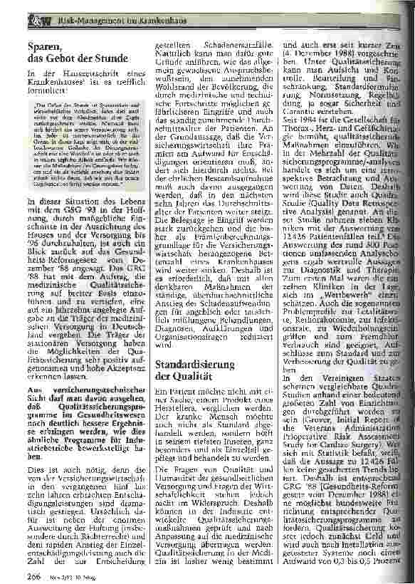 Vorschauseite 2: Risk-Management im Krankenhaus Qualitätssicherungsprogramme für die Herzchirurgie in Deutschland und USA