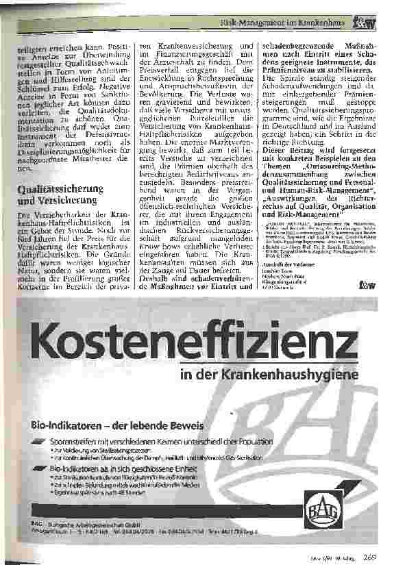Vorschauseite 5: Risk-Management im Krankenhaus Qualitätssicherungsprogramme für die Herzchirurgie in Deutschland und USA