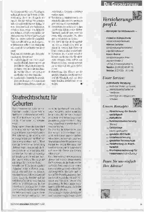 Vorschauseite 3: Versicherungen für Hebammen
