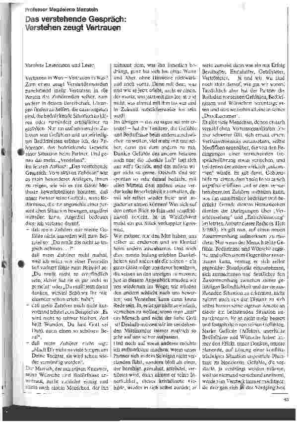Vorschauseite 1: Das verstehende Gespräch: Verstehen zeugt Vertrauen