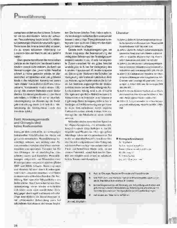 Vorschauseite 6: Interdisziplinäres Behandlungskonzept bei kindlicher Plexuslähmung