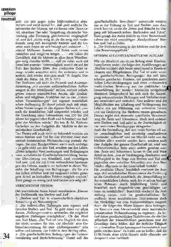 Vorschauseite 3: Sterben und Tod in sozialistischer Sicht