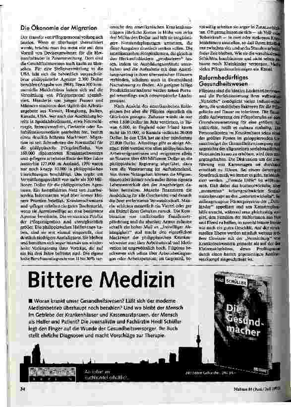 Vorschauseite 4: Dienstplan ohne Grenzen Weltpflegenotstand und Migration von Krankenschwestern