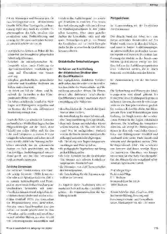 Vorschauseite 4: Pflege in Verantwortung - ein bildungstheoretisch orientiertes Curriculum für eine integrierte Pflegeausbildung