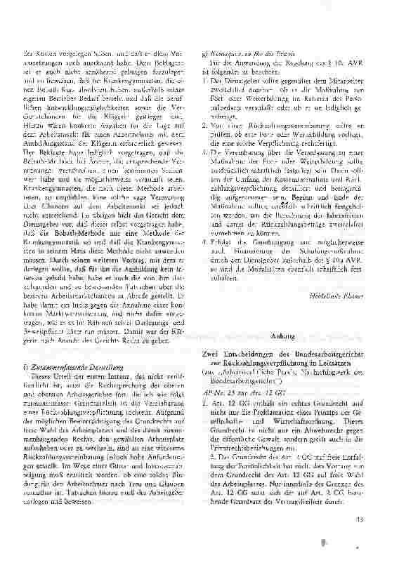Vorschauseite 6: Rückzahlung der Kosten einer Fortoder Weiterbildung gemäß Paragraph 10 a Abs. 2 AVR