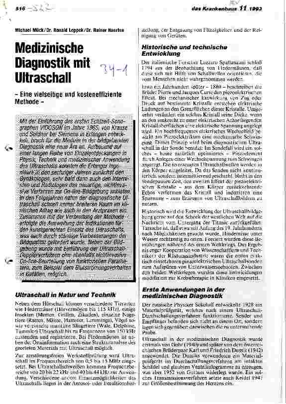 Vorschauseite 1: Medizinische Diagnostik mit Ultraschall Eine vielseitige und kosteneffiziente Methode