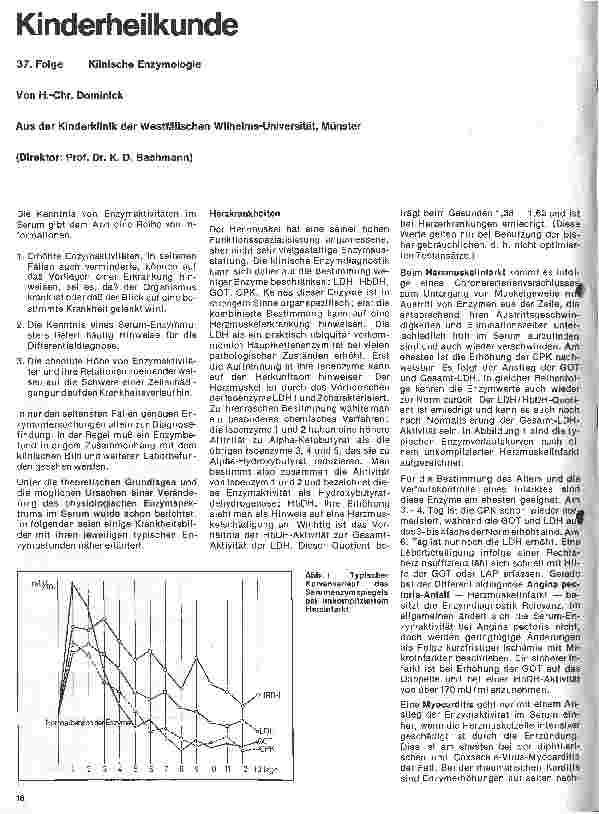 Vorschauseite 1: Kinderheilkunde 37. Folge: Klinische Enzymologie