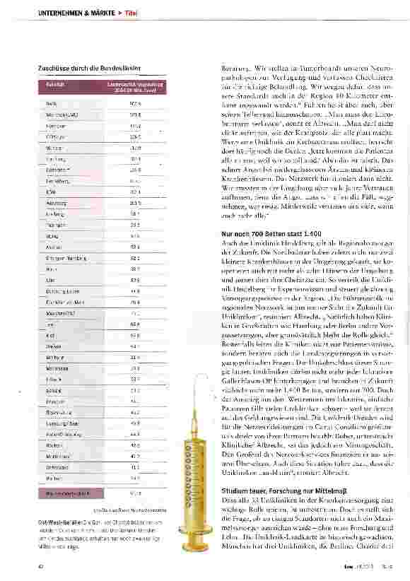 Vorschauseite 5: Spitzenmedizin in der Krise