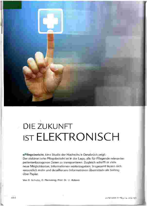 Vorschauseite 1: DIE ZUKUNFT IST ELEKTRONISCH