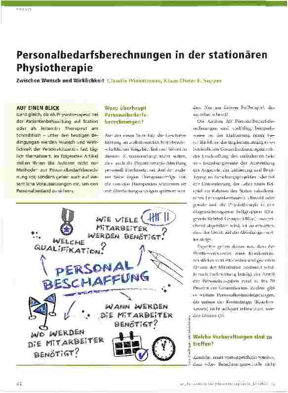 Vorschauseite 1: Personalbedarfsberechnungen in der stationären Physiotherapie