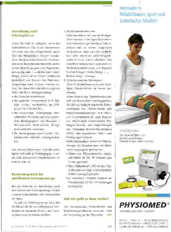 Vorschauseite 4: Personalbedarfsberechnungen in der stationären Physiotherapie