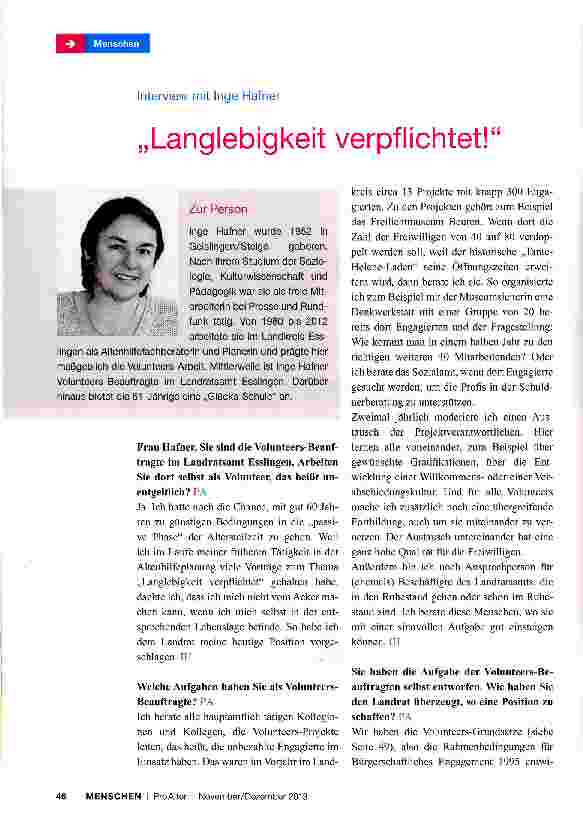 Vorschauseite 1: „Langlebigkeit verpflichtet!