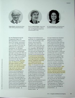 Vorschauseite 2: Wie wird die Pflege bezahlbar?