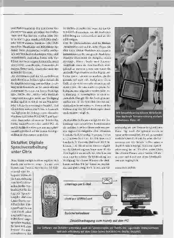 Vorschauseite 2: Mobilen Workflow im Krankenhaus optimierenCITRIX-TECHNOLOGIE ERMÖGLICHT DURCHGÄNGIGEN ZUGRIFF AUF ANWENDUNGEN UND DATEN