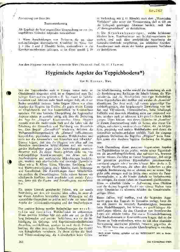 Vorschauseite 1: Hygienische Aspekte des Teppichbodens