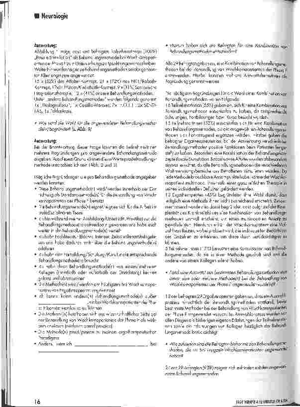 Vorschauseite 3: Ergotherapie bei Wachkoma-PatientenFür welche Behandlungsmethoden und Interventionen entscheiden sich Ergotherapeutlnnen in Deutschland?