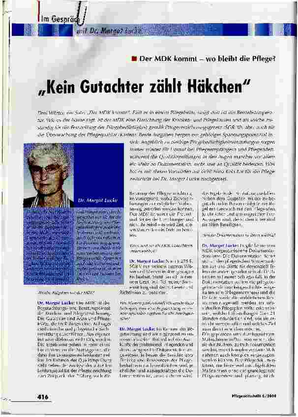 Vorschauseite 1: Kein Gutachter zählt HäkchenDer MDK kommt - wo bleibt die Pflege?