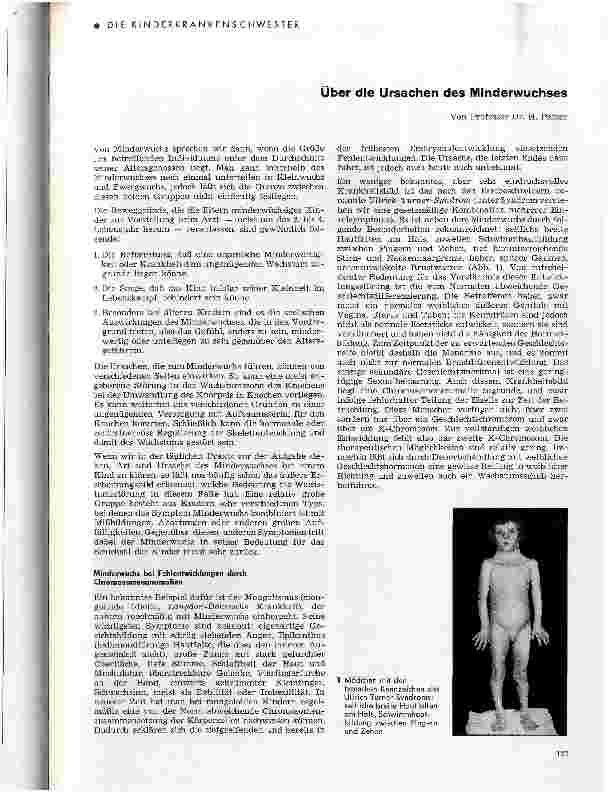 Vorschauseite 1: Über die Ursachen des Minderwuchses