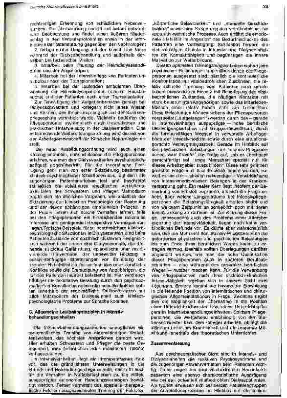 Vorschauseite 4: Psychosomatische Probleme in Intensivbehandlungs und Dialyseeinheiten